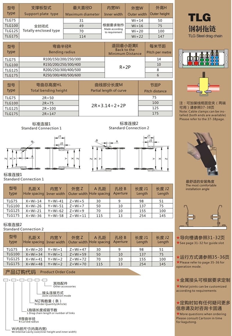 TLG封闭式系列钢制拖链2