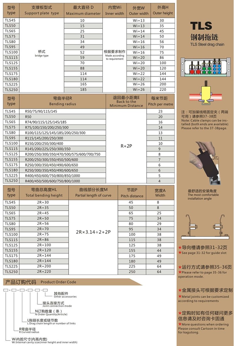 TLS隔条式系列钢制拖链2